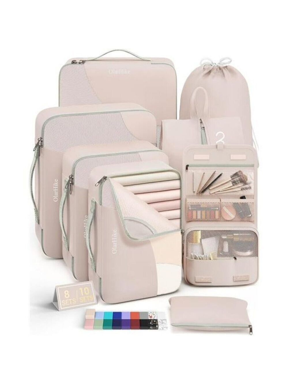 Packing Cubes Set with Shoe Bag Toiletry Bag Travel Organizer for Luggage